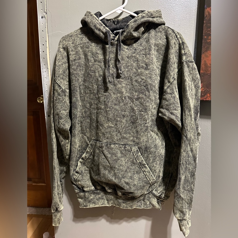 Mineral washed green hoodie